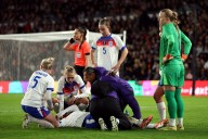 Michelle Agyemang injury update after England striker stretchered off in Australia win