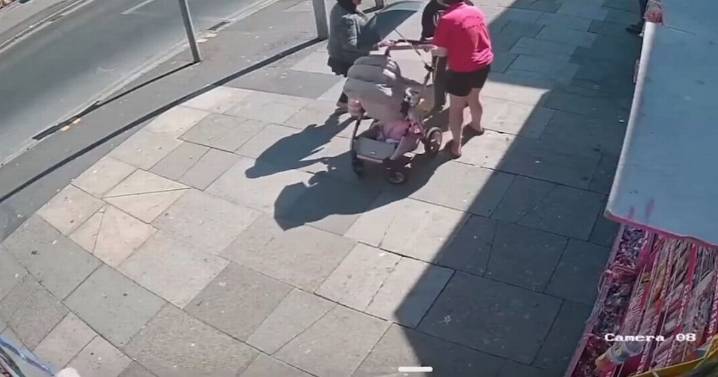 Horror moment kidnapper snatches baby girl in pram outside seaside ice cream shop