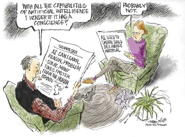 Trygve Olson cartoon: AI conscience
