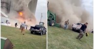 Farmers Run for Their Lives from Massive Grain Silo Collapse