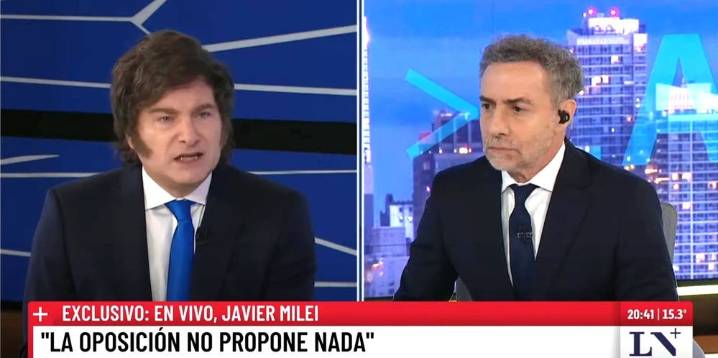 Milei en LN+ : “No tengo dudas de la honorabilidad del Profe”