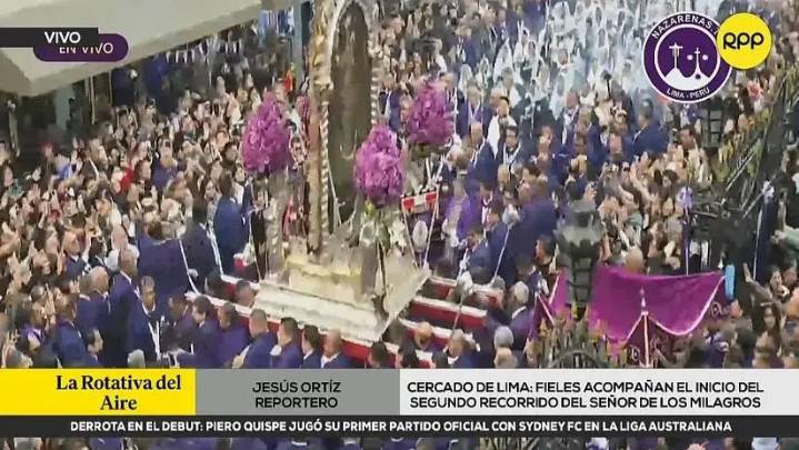 Miles de fieles acompañan al Señor de los Milagros en su segunda procesión del año