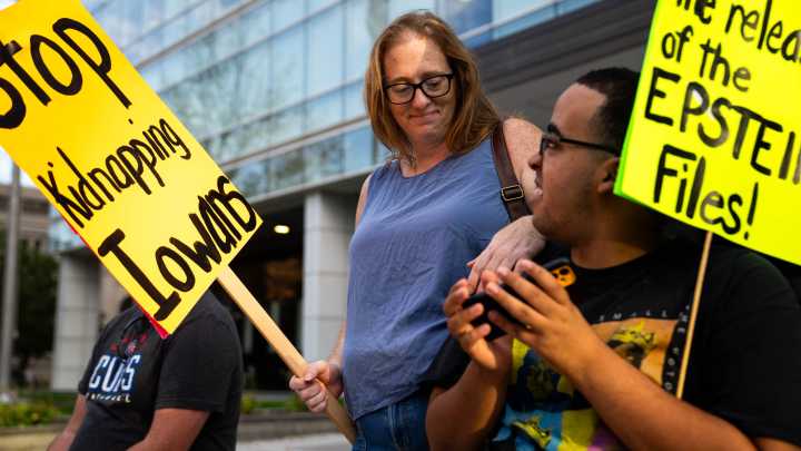 See photos as Iowans gather for an 'ICE out of Iowa' rally