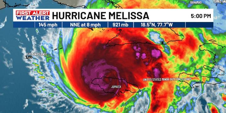 FIRST ALERT: Melissa still a very strong hurricane as moves back over the Caribbean