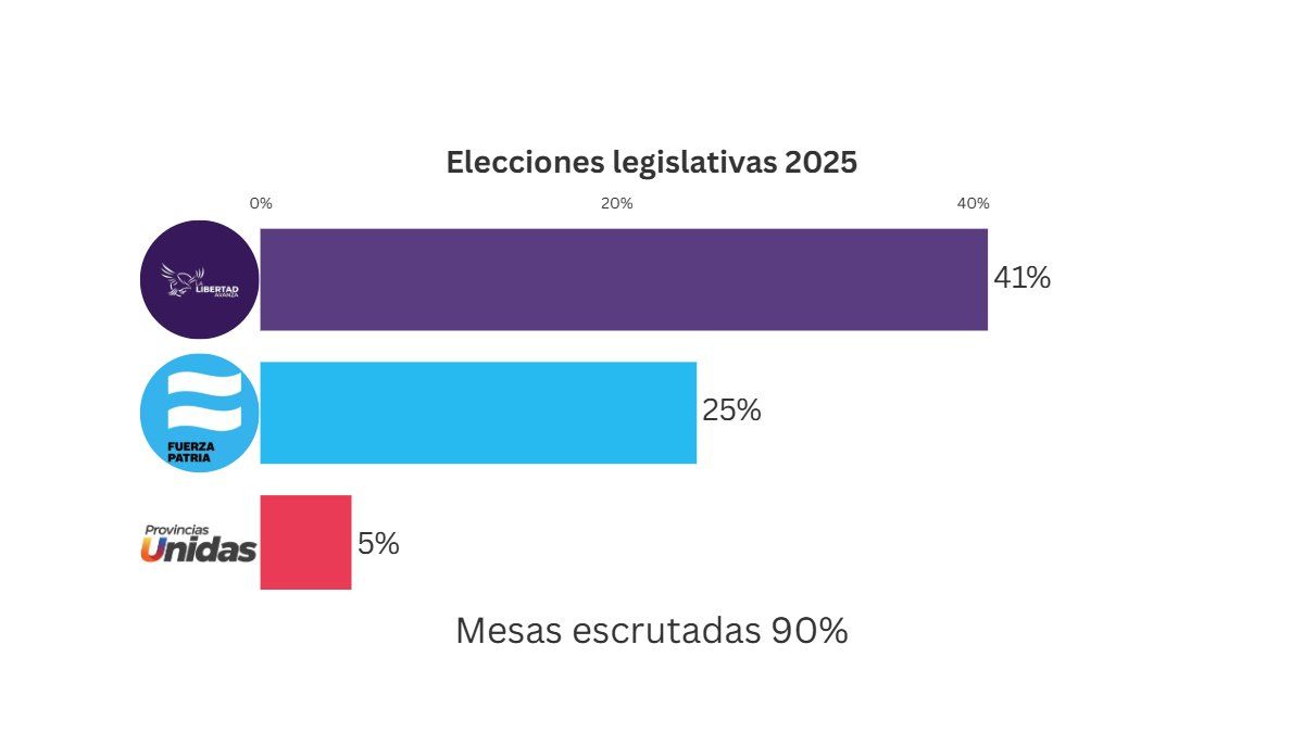 Elecciones legislativas 2025: resultado provisorio a nivel nacional