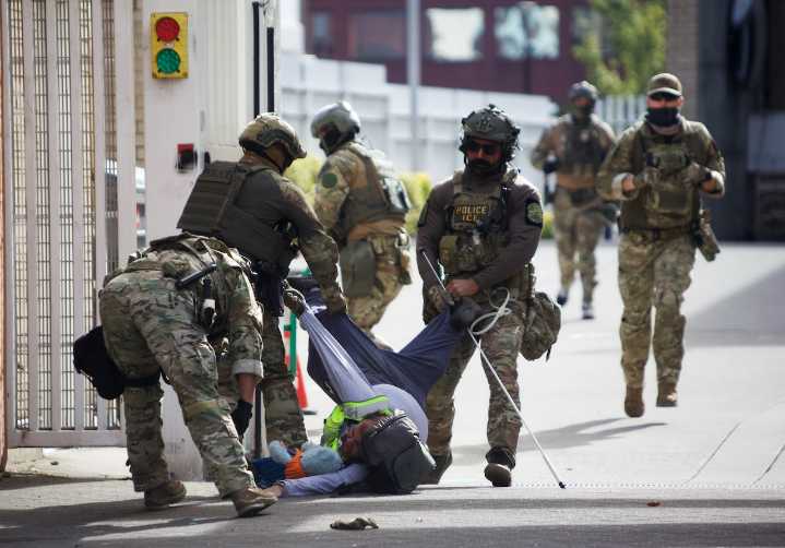 Blind protester dragged, detained by feds says agents picked ‘the weakest person they could find’