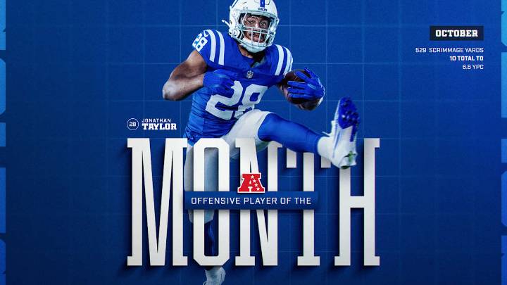 Colts RB Jonathan Taylor named AFC Offensive Player of the Month for October