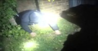 Dramatic moment dad who stabbed love rival to death is arrested while hiding in shed