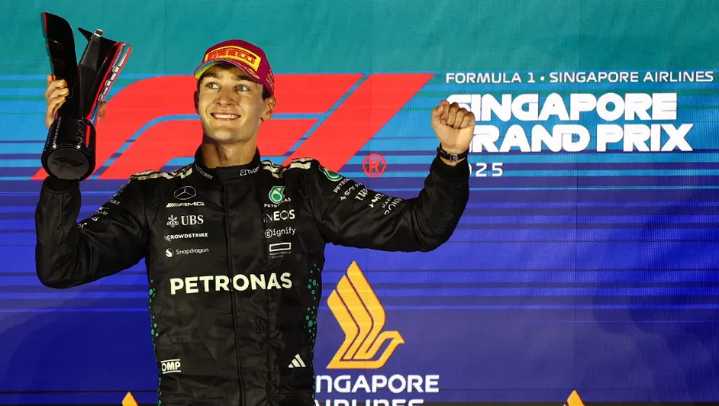 George Russell gana el GP de Singapur y McLaren asegura título de constructores