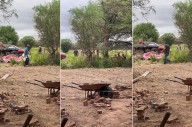 VIDEO | Supuestos "okupas" resisten a operativo policial con un pitbull en el interior provincial