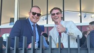 Melbourne president Brad Green and Gold Coast star Bailey Humphrey set tongues wagging with Caulfield Cup photo