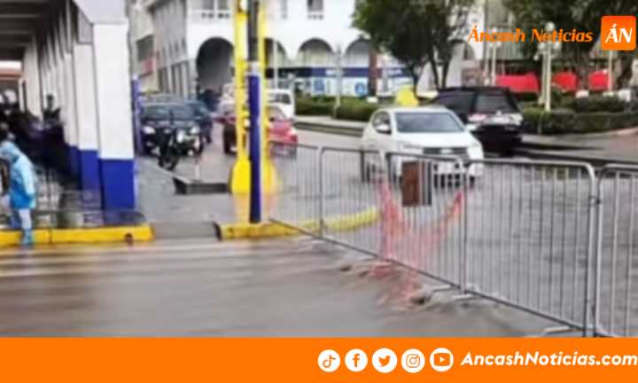 Municipalidad de Huaraz atribuye colapso pluvial de Luzuriaga a obras inconclusas en avenida Gamarra