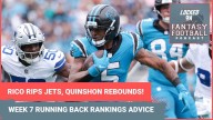 Rico Dowdle & Quinshon Judkins BUMP UP, Saquon Barkley SLIDES: WEEK 7 fantasy football RB RANKINGS