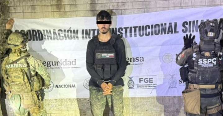 Cae en Sinaloa presunto integrante de Los Chapitos; le aseguran arsenal y explosivos