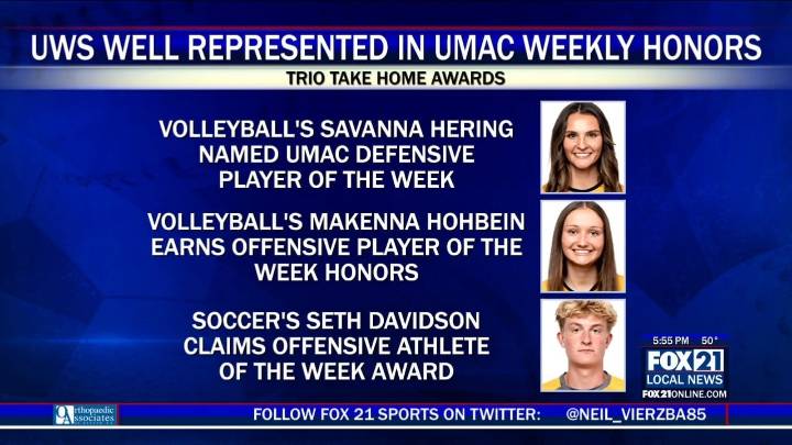 Trio of UWS Athletes Pick Up UMAC Weekly Honors
