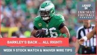 Saquon Barkley UP, Drake Maye & Jordan Love HOT, Cam Skattebo OUT: Week 9 fantasy football STOCK WATCH & WAIVER WIRE advice