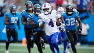 James Cook runs for 216 yards and 2 TDs, Allen accounts for 3 TDs as Bills rout Panthers 40