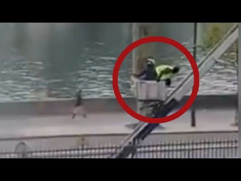 Video captures Louvre jewel thieves emerging from museum in a cherry picker