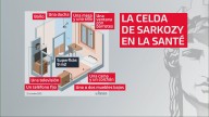 Televisión, teléfono fijo y baño individual: así es la celda de nueve metros cuadrados donde ha ingresado Sarkozy