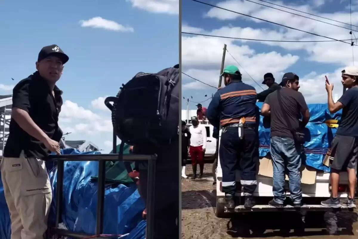 Yulay lleva ayuda a los damnificados en Poza Rica, Veracruz