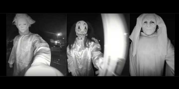 Horror-costumed trio banged on home's front door late at night and 'threatened to kill us,' woman says. Then cops intervened.