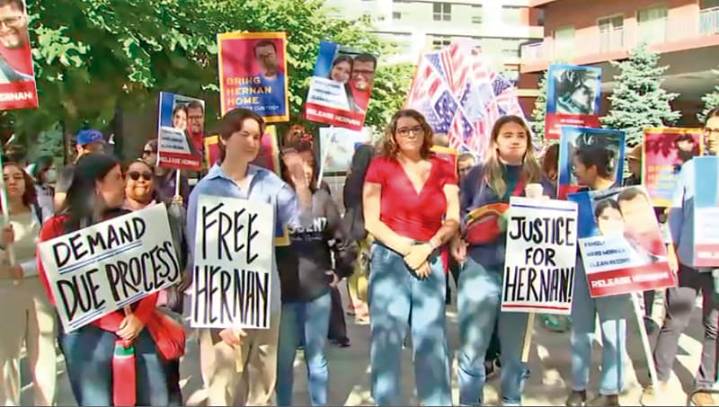 Manifestantes piden a ICE que deje en libertad a salvadoreño detenido