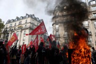 French Workers March Against Spending Cuts