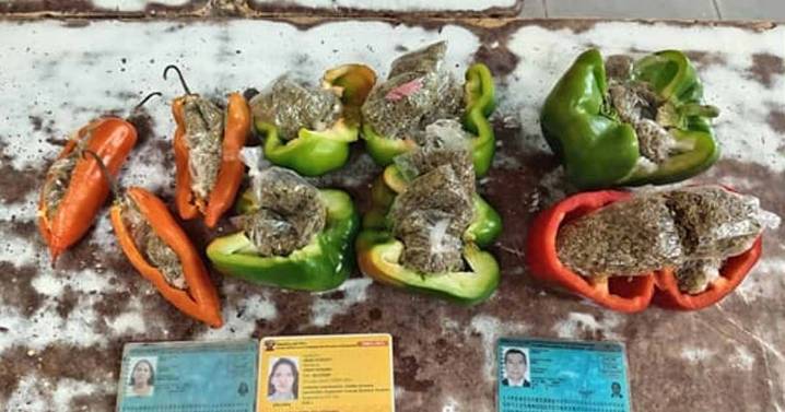 Intervienen a mujer que intentó ingresar marihuana camuflada en pimentones y ajíes al penal de Piura