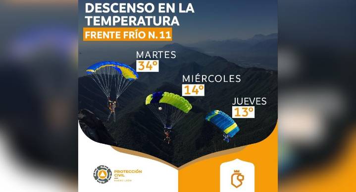 ¡Llega el frío a NL! Bajará temperatura a partir de este martes