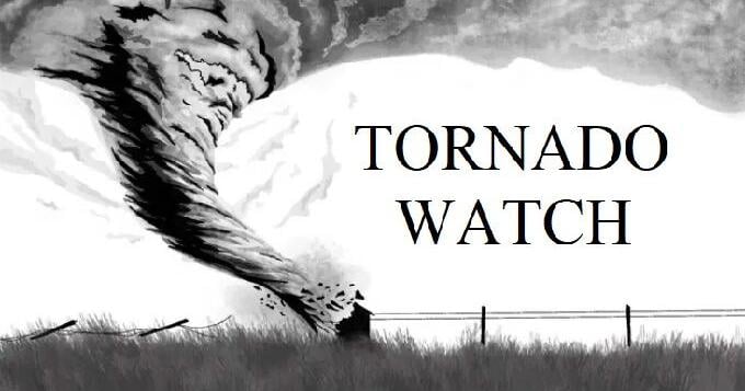 TORNADO WATCH IN EFFECT UNTIL 10:00PM