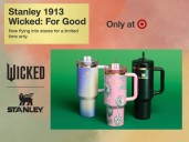 Exclusive Stanley x Wicked collection colorways are selling out fast. Target has some left, but don't wait to get your tumbler.