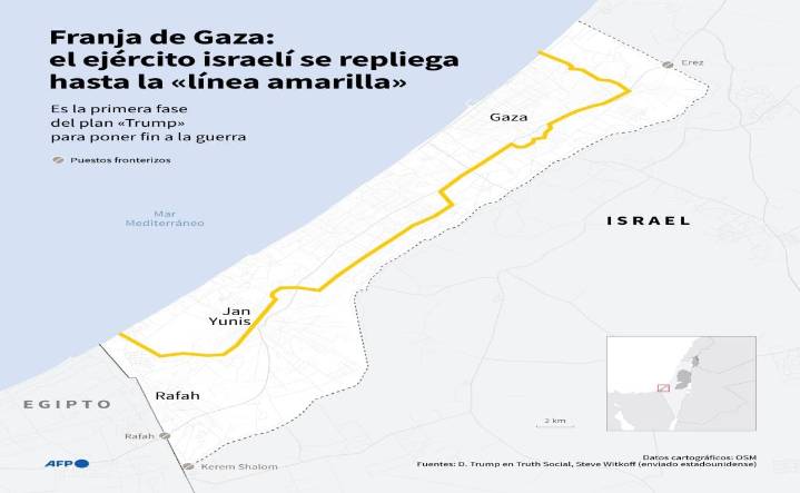 Reportan 6 muertos por ataques israelíes cerca de la "línea amarilla" del plan de retirada de Gaza
