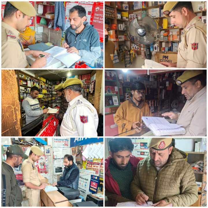 Police conduct inspection of SIM vendors in Budgam to curb misuse