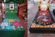 “Es una forma de mantener presente a quienes amamos”: Joven de Sucilá usa su arte para decorar tumbas en cementerios