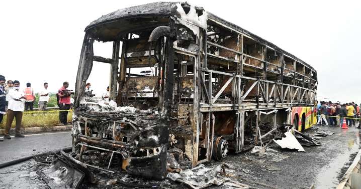 Bus fire kills at least 25 people in India