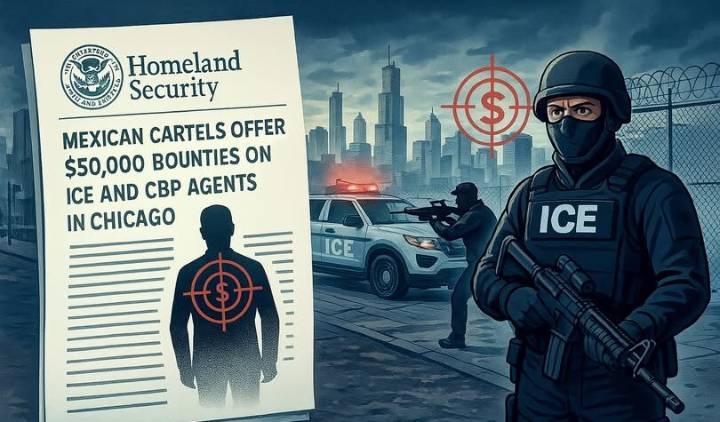 Cárteles mexicanos ofrecen hasta $50,000 por agentes de ICE y CBP en Chicago revela DHS