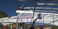 Final beam installed in new Cheyenne Mountain Zoo giraffe habitat