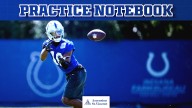 Practice Notebook: Reggie Wayne staying supportive but firm with Adonai Mitchell after wide receiver's costly fumble in Week 4