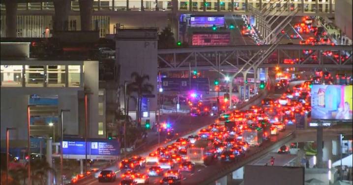 Road closure outside LAX terminal causes traffic delays