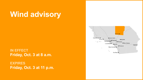 Update: Wind advisory for Western Mojave Desert for Friday