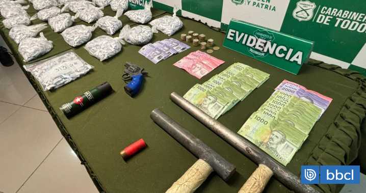 Desarticulan a banca criminal en Talcahuano: incautan 8 mil dosis de pasta base, armas y dinero