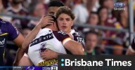 Beautiful moment Reece Walsh helps concussed Bent Hunt