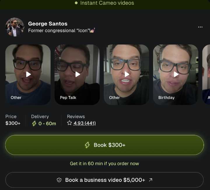 George Santos Is Back on Cameo