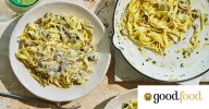 Artichoke, spring garlic and mint tagliatelle
