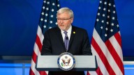 Albanese rules out cutting Kevin Rudd’s US posting short amid doubt Trump forgave his controversial comments