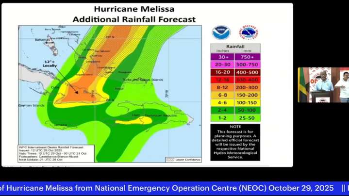 El huracán Melissa decrece a categoría 1 mientras se acerca a Las Bahamas