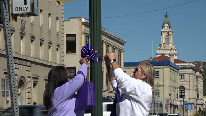 Purple Ribbons from Catholic Charities Mark Domestic Violence Awareness Month
