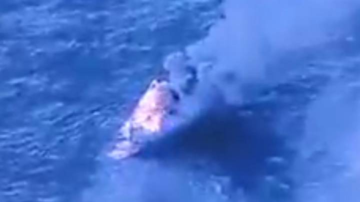 Stunning moment US bombs 'narco-boat laden with drugs' speeding through water killing 4 off coast of Venezuela