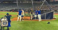 Jays at pre-game batting practice