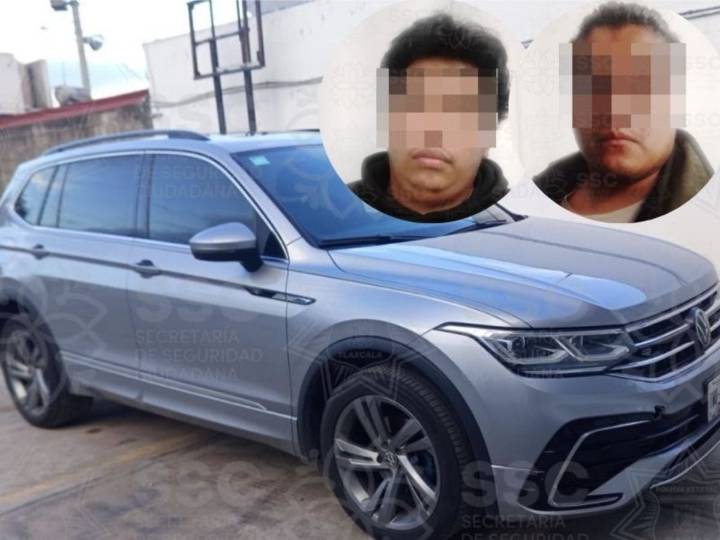 Caen 2 a bordo de camioneta robada a exrector en Tlaxcala
